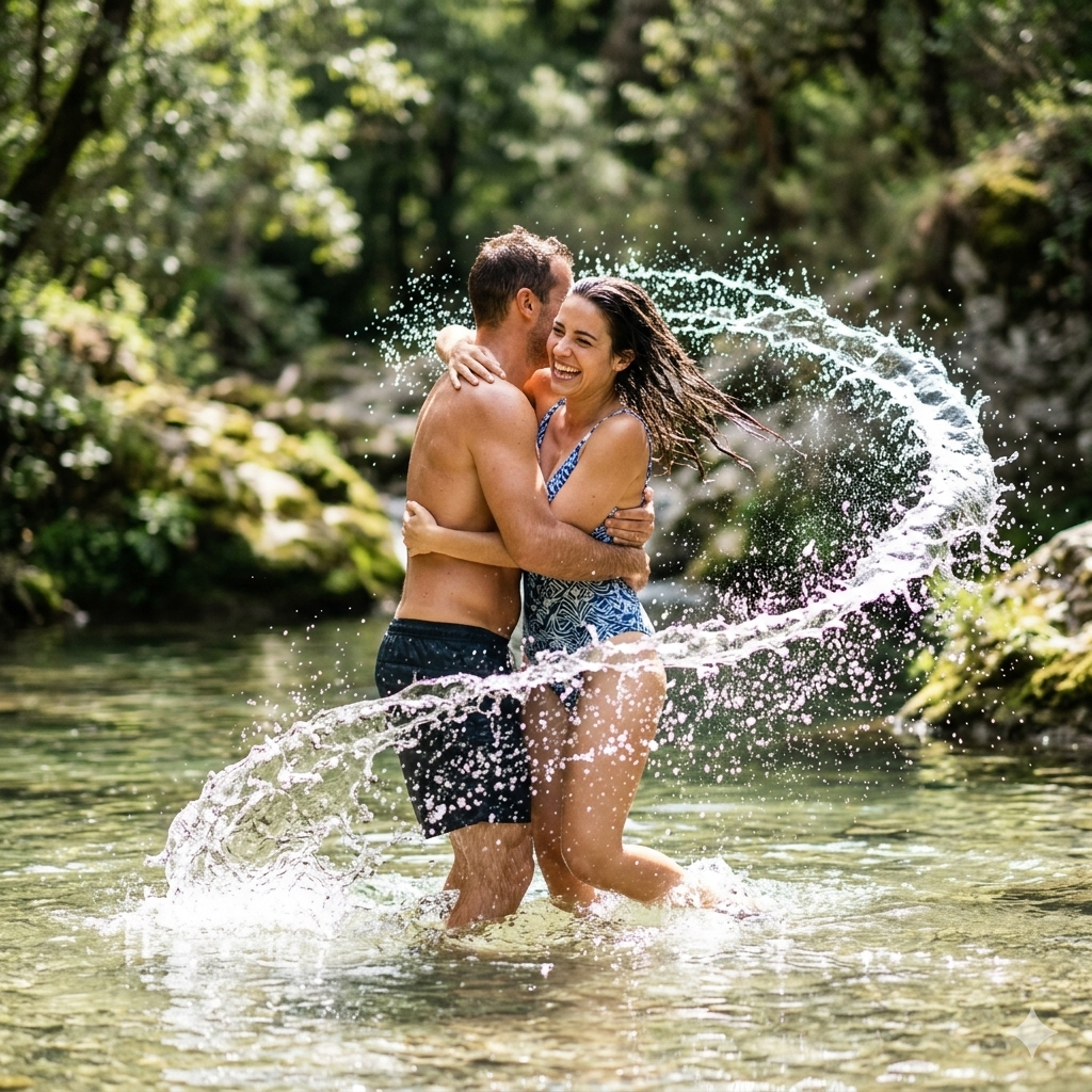 Man and woman in the water